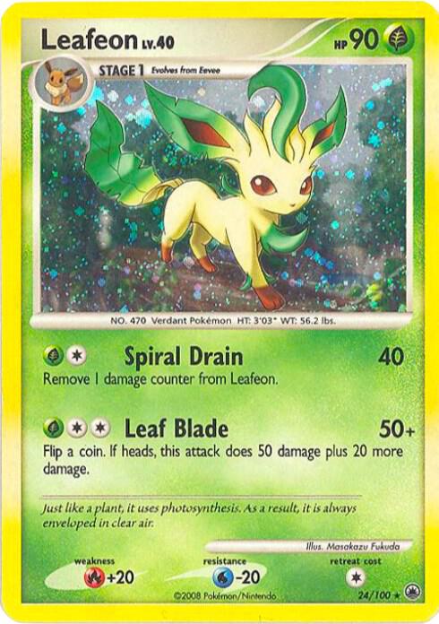 Leafeon - 24/100 (DP Majestic Dawn) #024/100 - Deck Exclusives