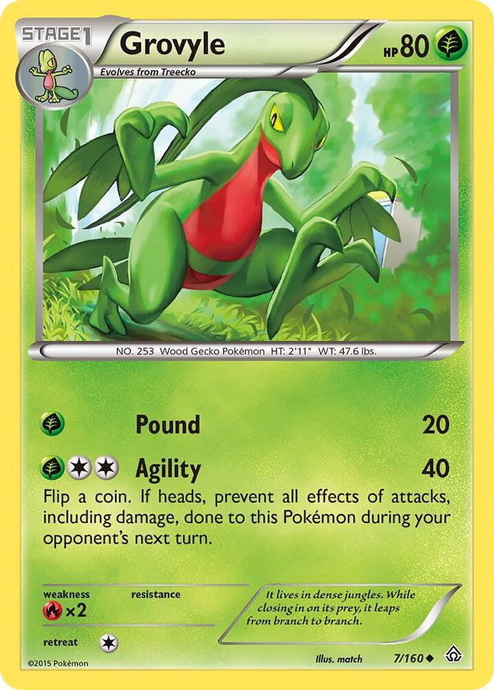 Grovyle #7/160 - XY - Primal Clash - Near Mint