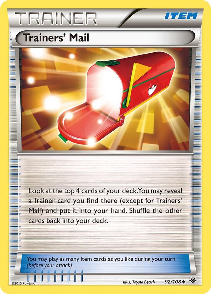 Trainers' Mail #92/108 - XY - Roaring Skies - Lightly Played