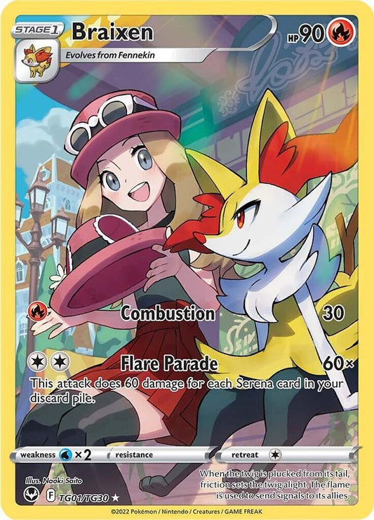 Pokemon Sword and Shield - Silver Tempest: Trainer Gallery Braixen TG01/TG30