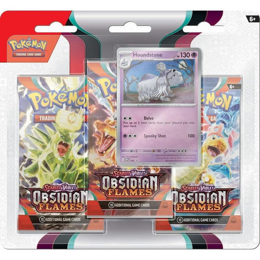 Obsidian Flames 3 Pack Blister [Houndstone] - SV03: Obsidian Flames (OBF)