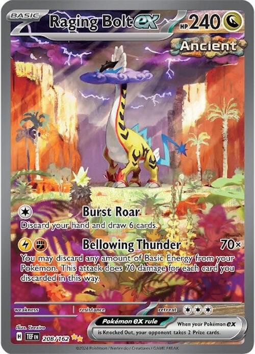 Pokemon Scarlet and Violet - Temporal Forces Raging Bolt ex 208/162