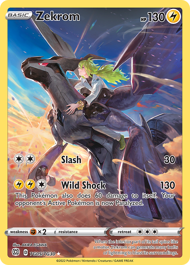 Pokémon — Zekrom — Brilliant Stars Trainer Gallery (TG)