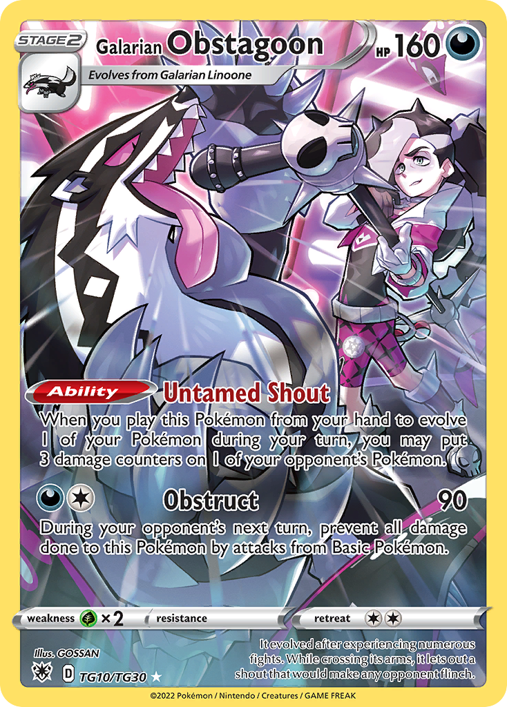 Galarian Obstagoon · Astral Radiance Trainer Gallery · #TG10/TG30