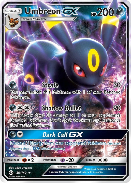 Pokemon Sun and Moon - Base Set Umbreon GX 80/149