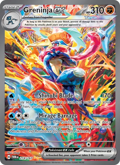 Greninja ex — Twilight Masquerade #214/167 (Holofoil) [NM]