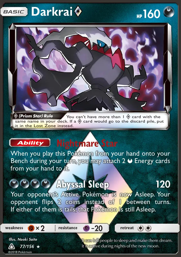 Darkrai Prism Star — Ultra Prism #77/156 (Holofoil) [NM]
