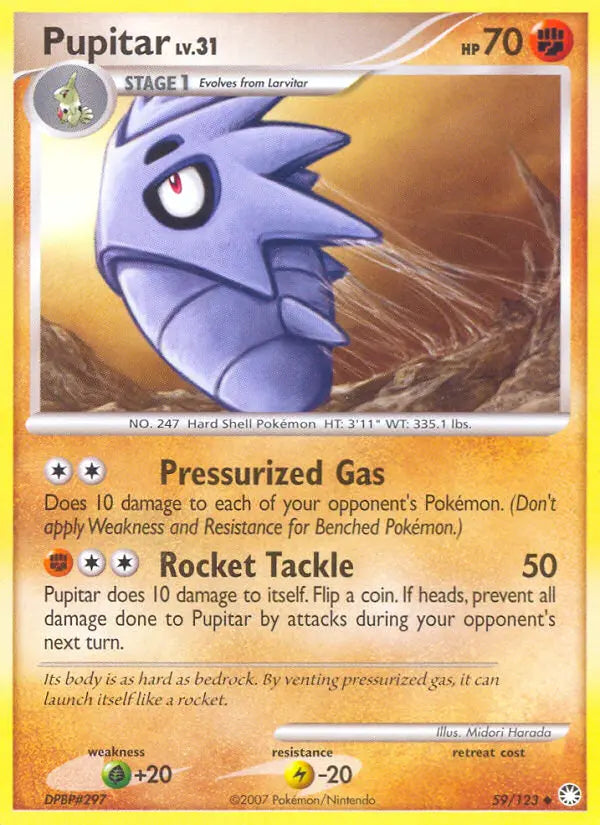 Pupitar (Delta Species) — EX Dragon Frontiers #59/101 (Reverse Holofoil) [MP]