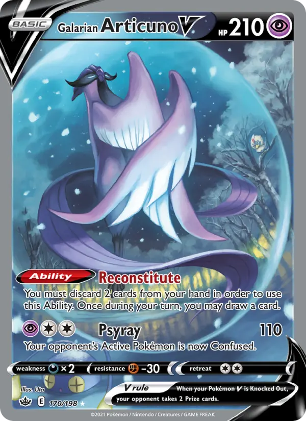 Galarian Articuno V (Alternate Full Art) — Chilling Reign #170/198 (Holofoil) [NM]