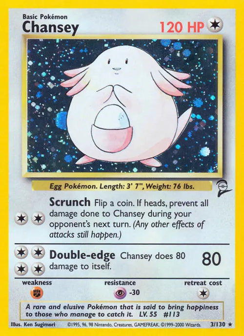 Chansey — Base Set (Unlimited) #3 (Holofoil) [NM]