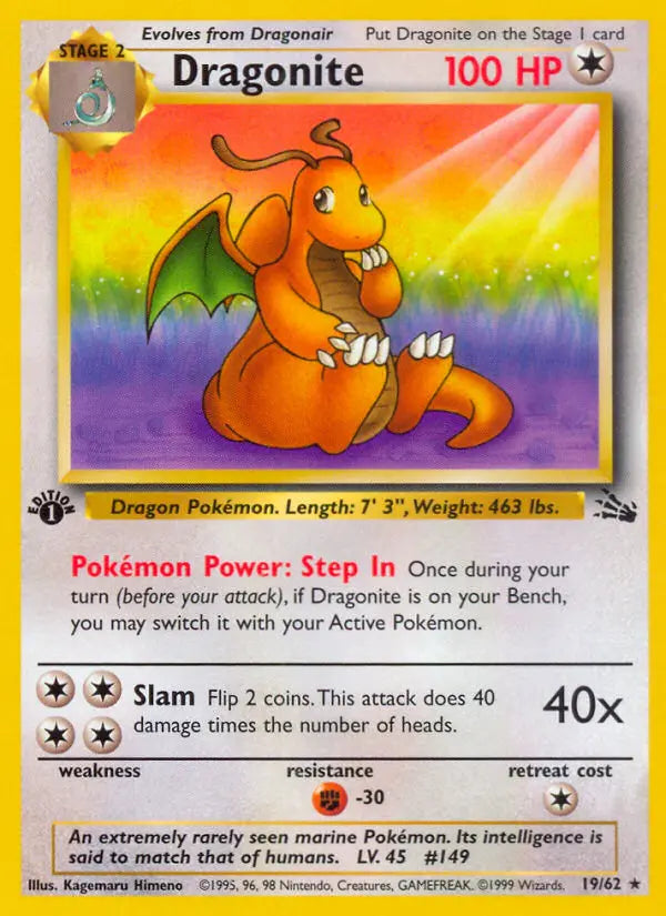 Dragonite (19) — Fossil #19 (Unlimited) [DMG]