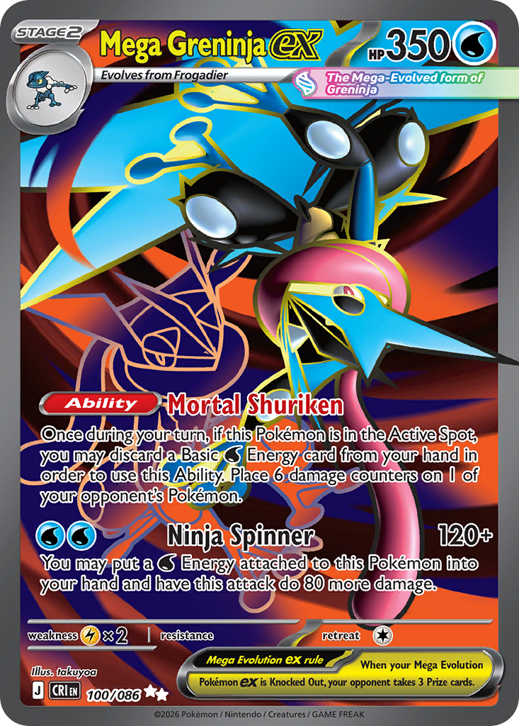 Mega Greninja ex · Chaos Rising · #100/086